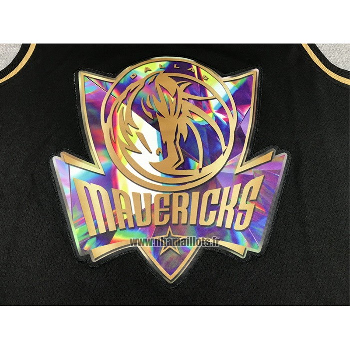 Maillot Golden Edition Dallas Mavericks Luka Doncic NO 77 2021-22 Noir
